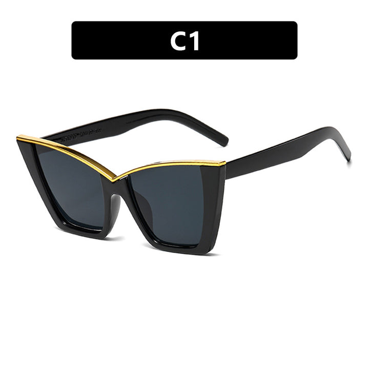 Women extravagant sunglasses with unique design and golden accents Bowlift