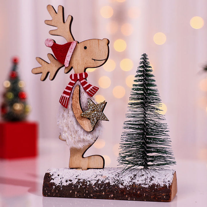 Decorative Wooden Reindeer Figurine Bowlift