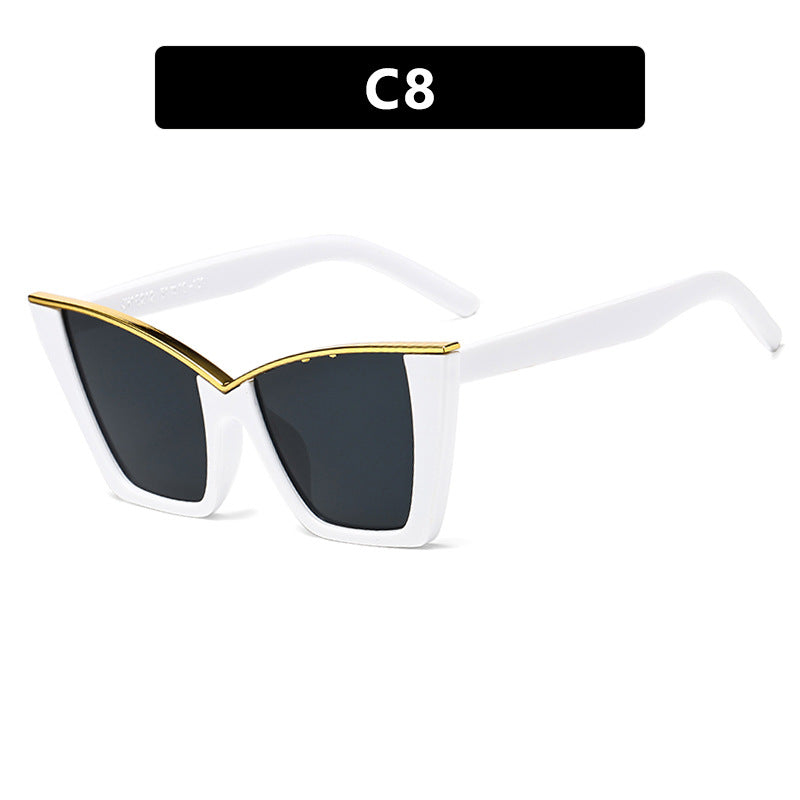 Women extravagant sunglasses with unique design and golden accents Bowlift