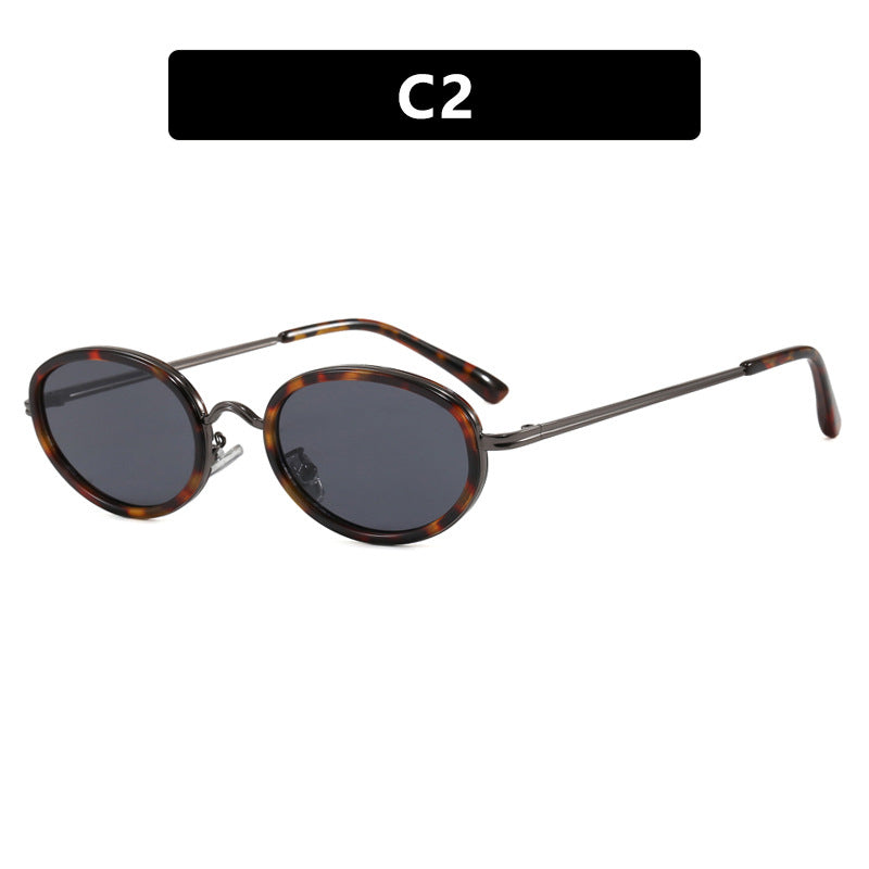 Ladies elegant round sunglasses with stylish metal frame Bowlift