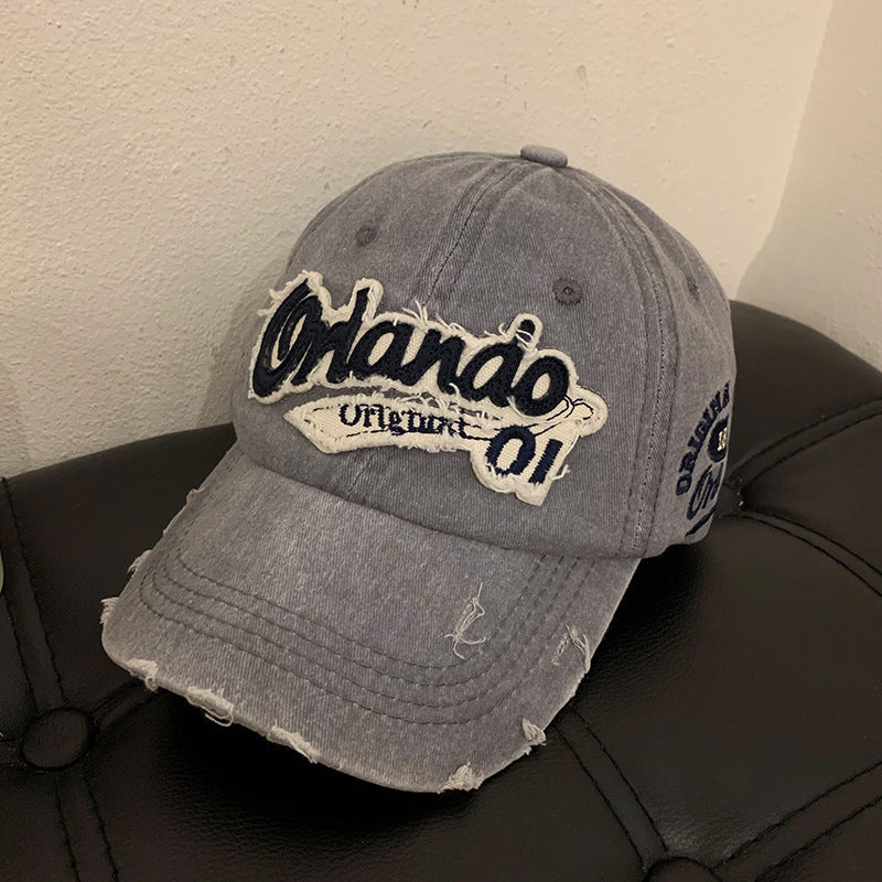 Women's Distressed Vintage Embroidered Baseball Cap Bowlift