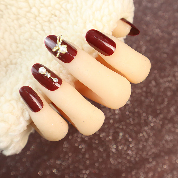 Luxurious Decorative Press-On Nail Set Bowlift