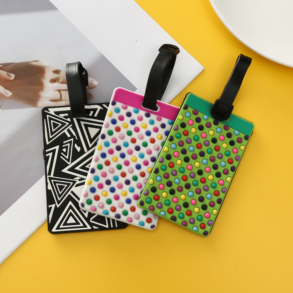 Unisex Luggage Tag with Modern Geometric Design Bowlift