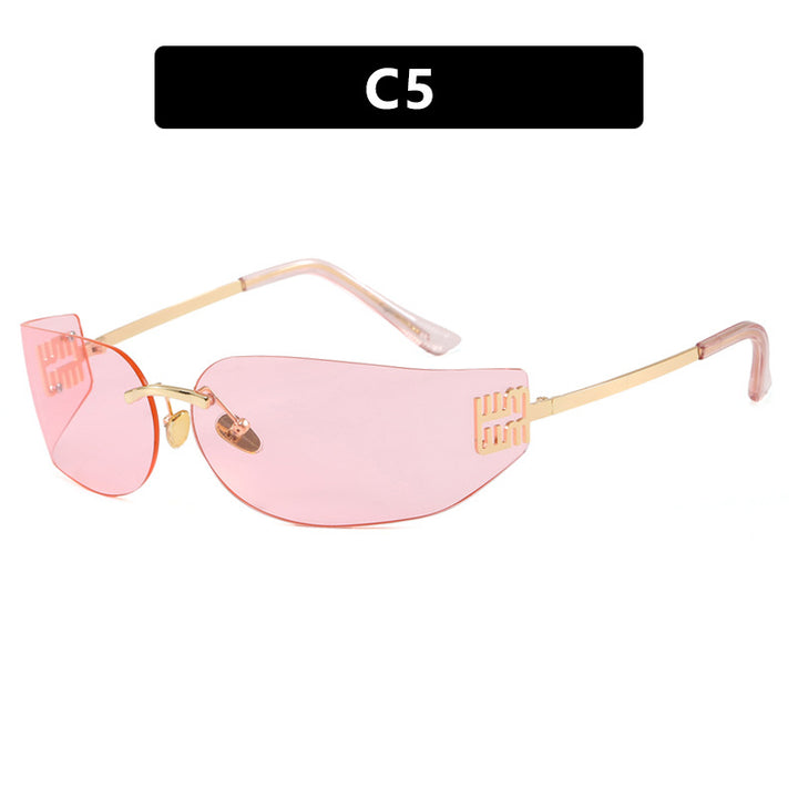 Women's futuristic designer sunglasses with unusual frame and UV protection Bowlift