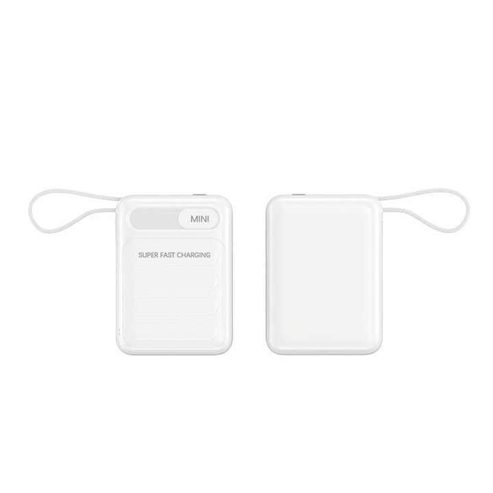 Portable power bank with integrated fast charging cables and digital charging status indicator Bowlift