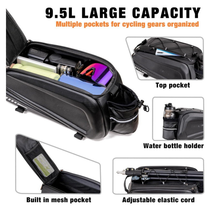 Bike luggage carrier bag with waterproof material and reflective elements Bowlift