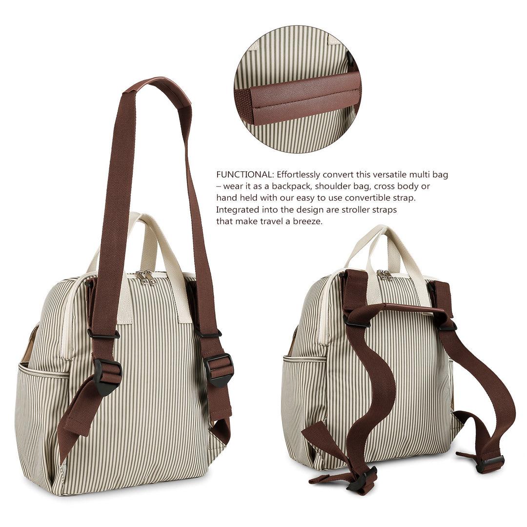 Multifunctional diaper backpack with integrated changing mat Bowlift