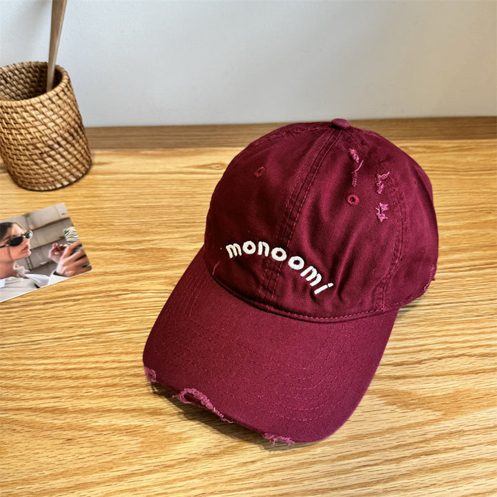 Women's Distressed Cotton Baseball Cap Bowlift