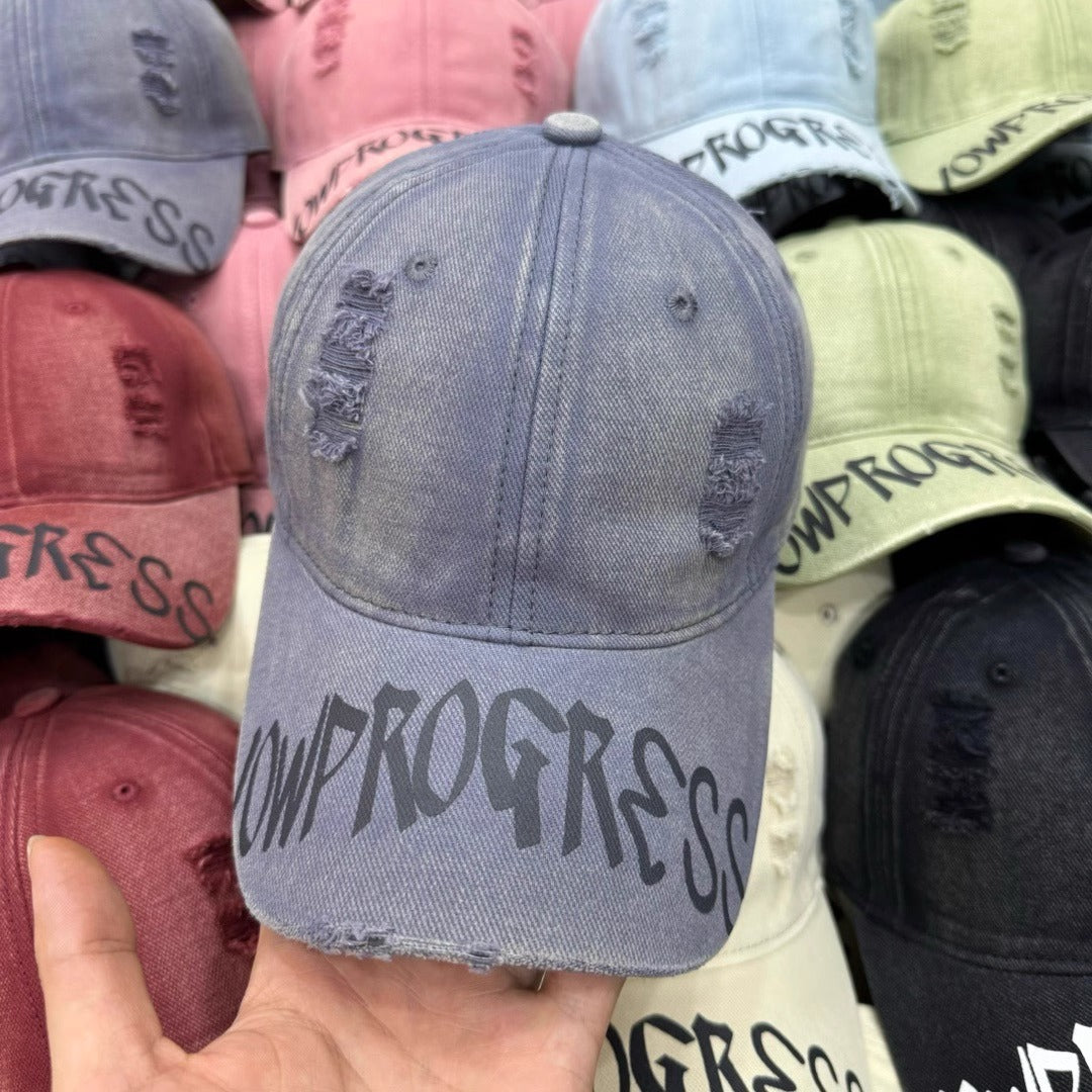 Women's Distressed Cotton Baseball Cap Bowlift 1784188446