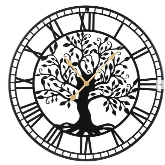 Decorative Wall Clock with Tree Motif Bowlift