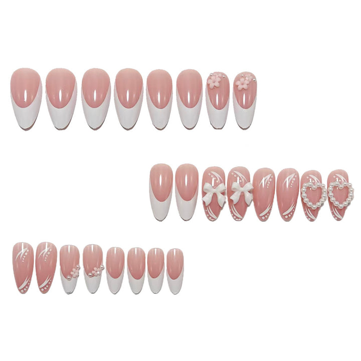 Stylish artificial nails with floral 3D applications Bowlift