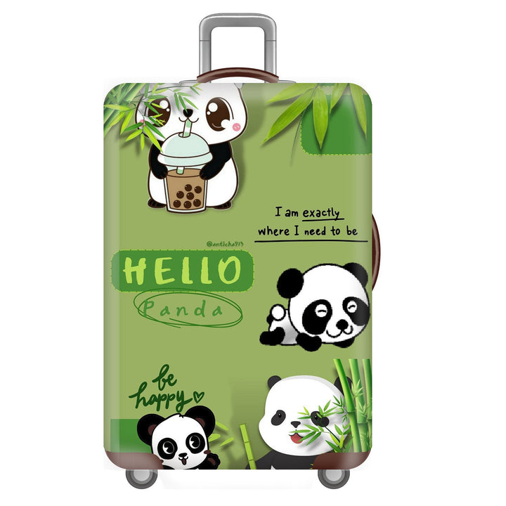 Unisex non-elastic suitcase cover for hard shell trolley with cute panda design, stretch protective cover with handle and wheel openings Bowlift