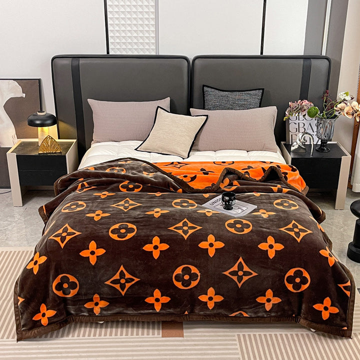 Floral Patterned Fleece Throw Blanket Bowlift