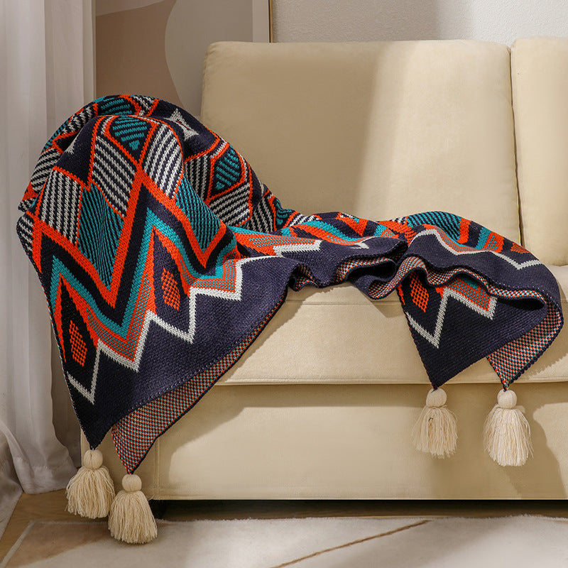Decorative Knitted Throw Blanket Bowlift