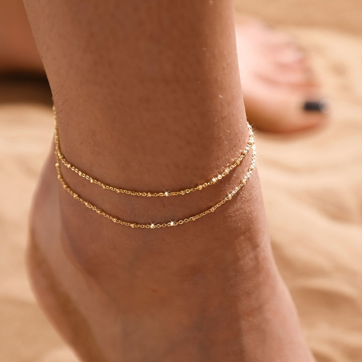 Elegant Double Chain Anklet Bowlift