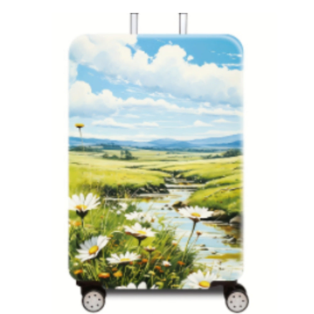 Women's Hard Shell Luggage with Enchanting Landscape Design Bowlift