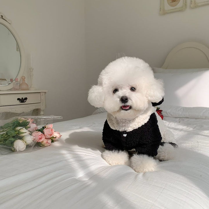 Sherpa Fleece Panda Hoodie Harness-Friendly Dog Coat