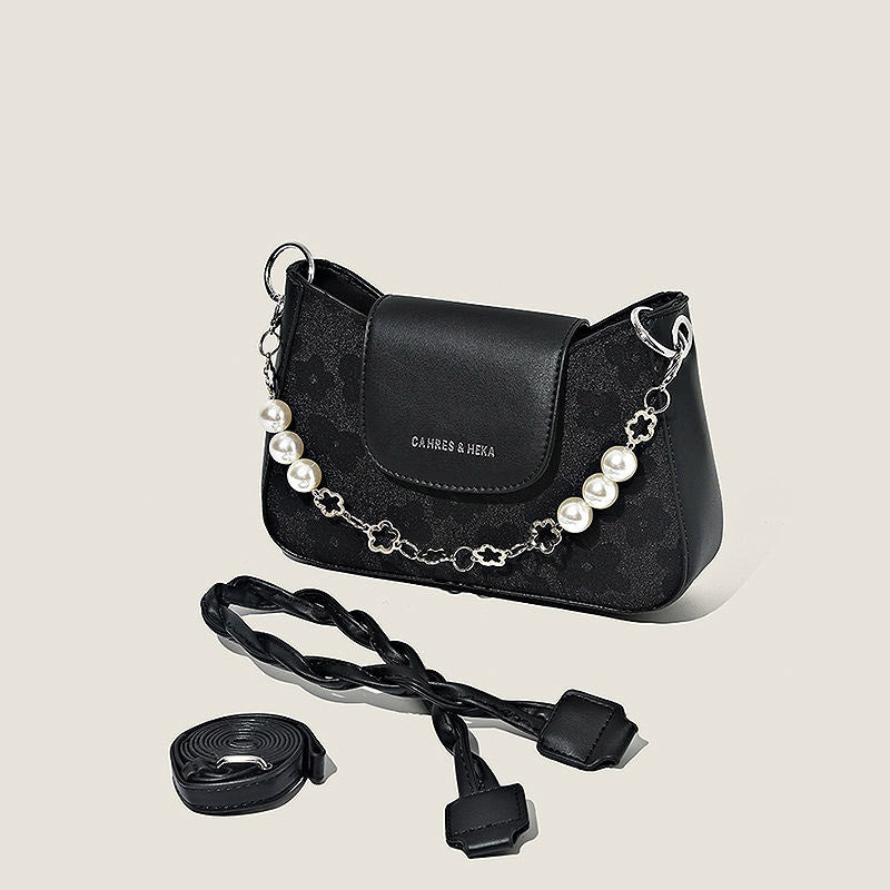 Chic Pearled Chain Crossbody Bag Bowlift