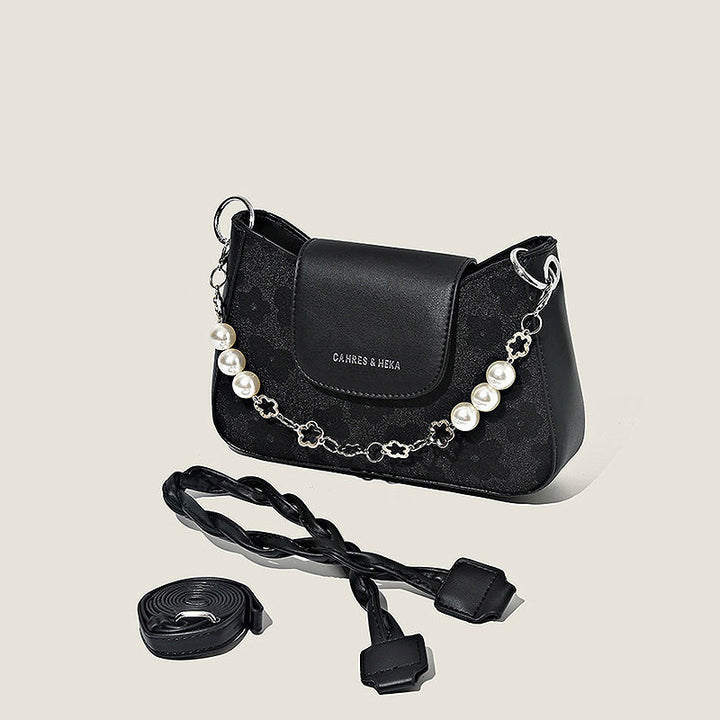 Chic Pearled Chain Crossbody Bag Bowlift