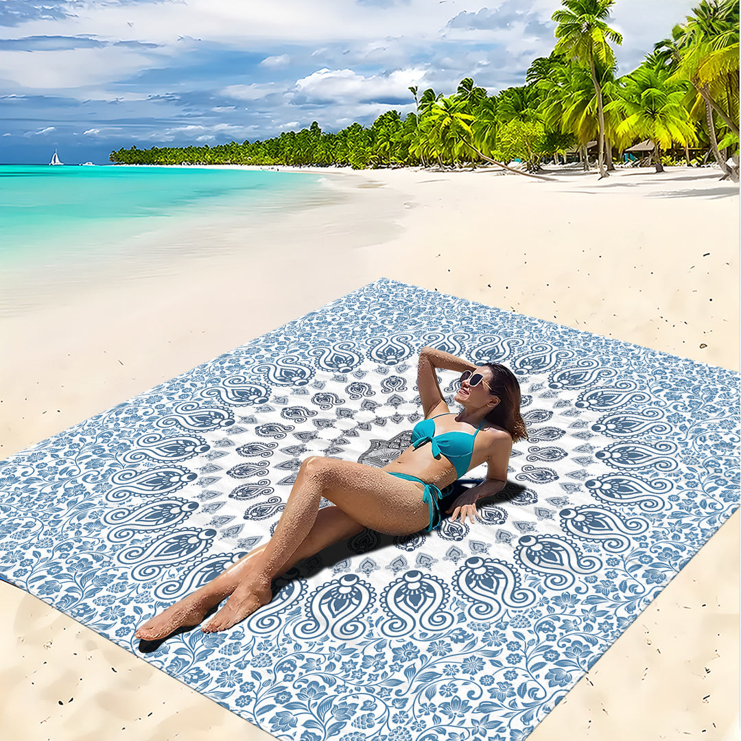 Mandala Design Beach Mat Bowlift