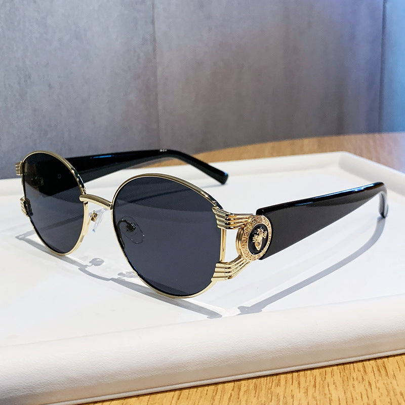 Ladies elegant sunglasses with luxurious metal frame and mirrored lenses Bowlift
