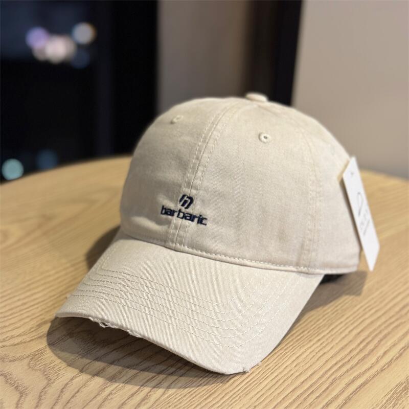 Men's Distressed Cotton Twill Baseball Cap Bowlift