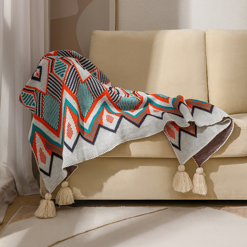 Decorative Knitted Throw Blanket Bowlift