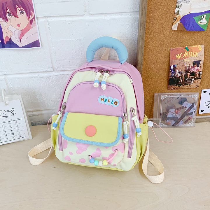 Leisure Backpack with Colorful Applications and Creative Design Bowlift