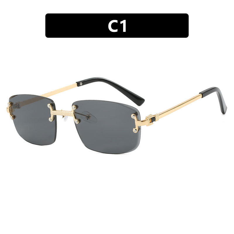 Women's elegant square sunglasses with transparent lenses and high-quality metal frame Bowlift