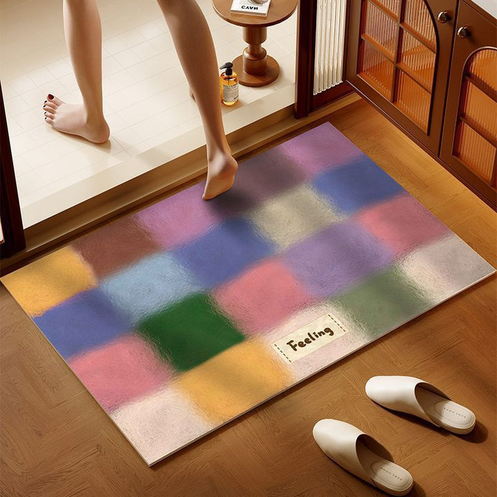 Colorful Patchwork Bath Mat Bowlift