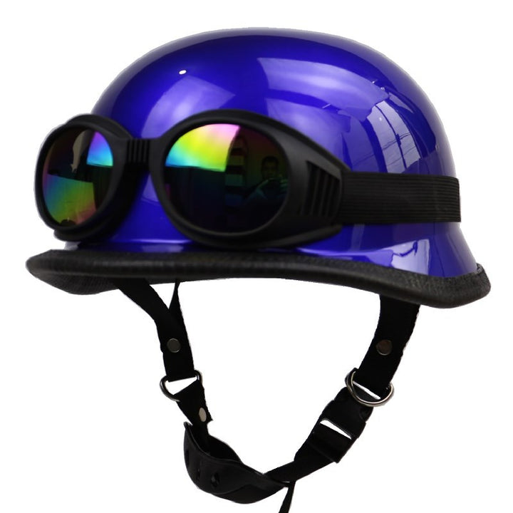 Vintage Motorcycle Helmet with Protective Goggles Bowlift