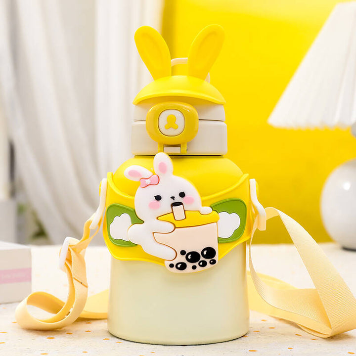 Ladies' drinking bottle with practical carrying strap and cute design Bowlift