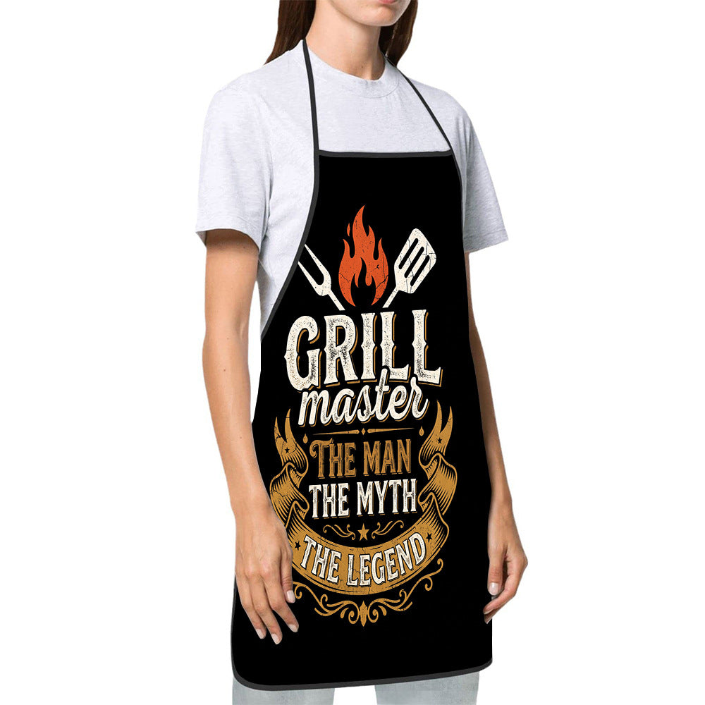 Dog Lover Full-Coverage Kitchen Apron With Adjustable Neck Strap And Waterproof Polyester Shell