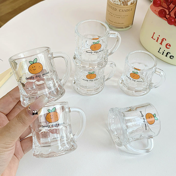 Ceramic mugs set with cheerful orange design Bowlift