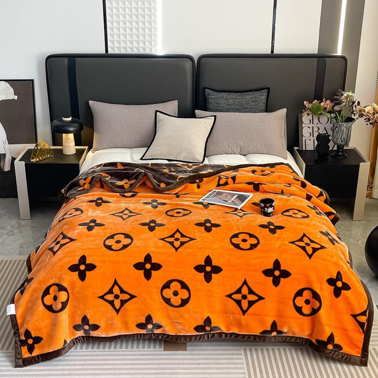 Floral Patterned Fleece Throw Blanket Bowlift
