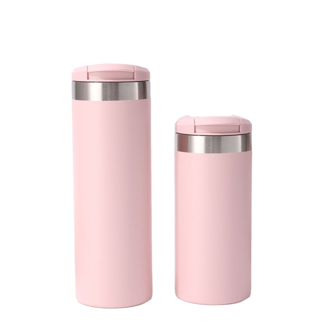 Insulated Stainless Steel Travel Tumbler With Flip Lid And Vacuum Double Wall