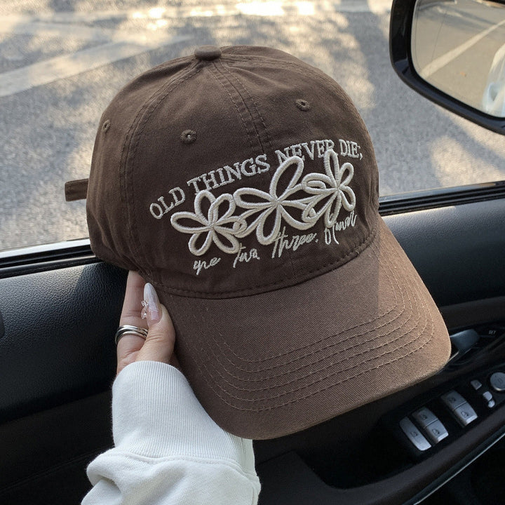 Women's Embroidered Denim Cap Bowlift
