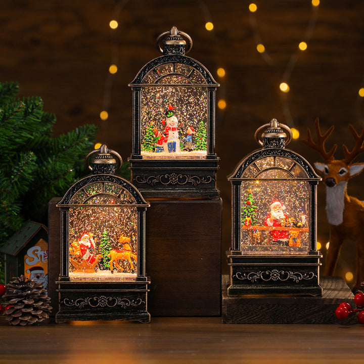 LED Illuminated Snow Globe Lantern Decoration Bowlift