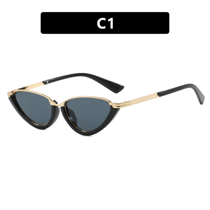 Women futuristic Cat-Eye sunglasses with golden accents Bowlift