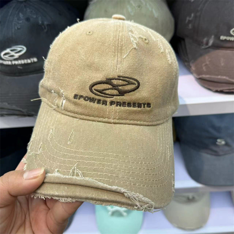 Unisex Distressed Cotton Baseball Cap Bowlift