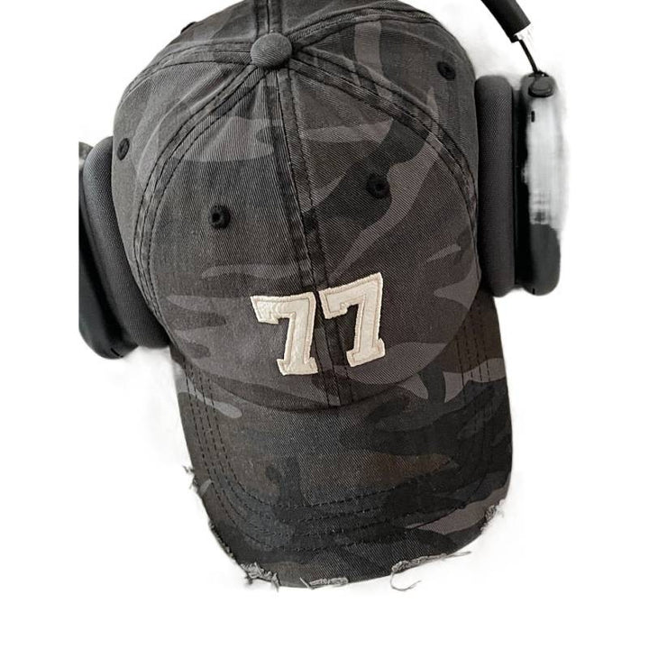 Women's Distressed Camouflage Baseball Cap Bowlift
