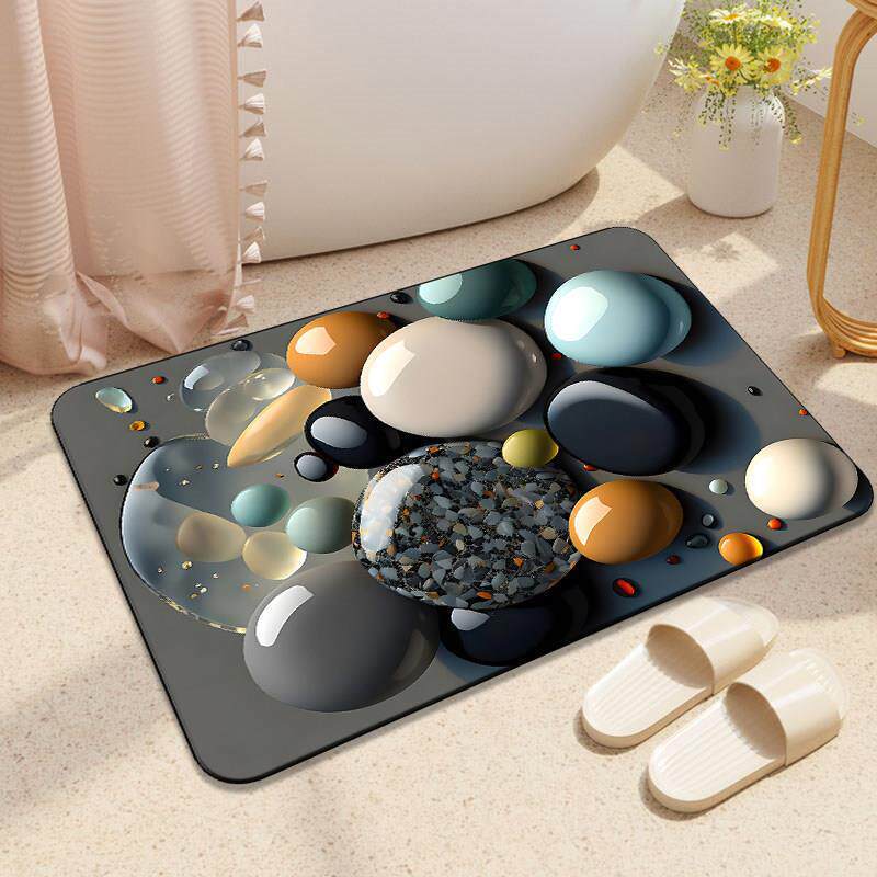 Natural Stone Patterned Bath Mat Bowlift