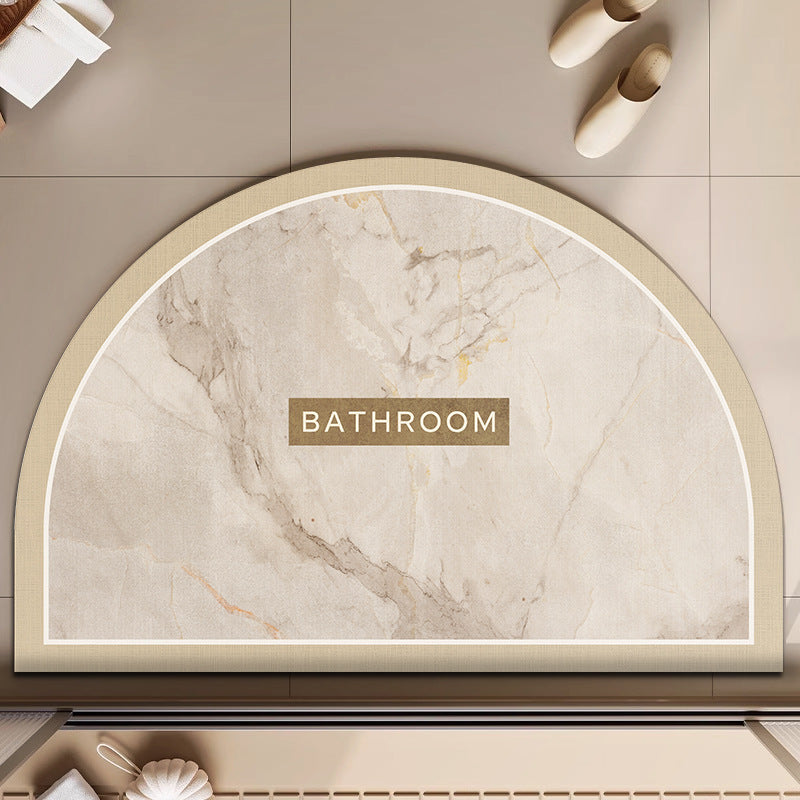 Elegant Marble-Themed Bath Mat Bowlift