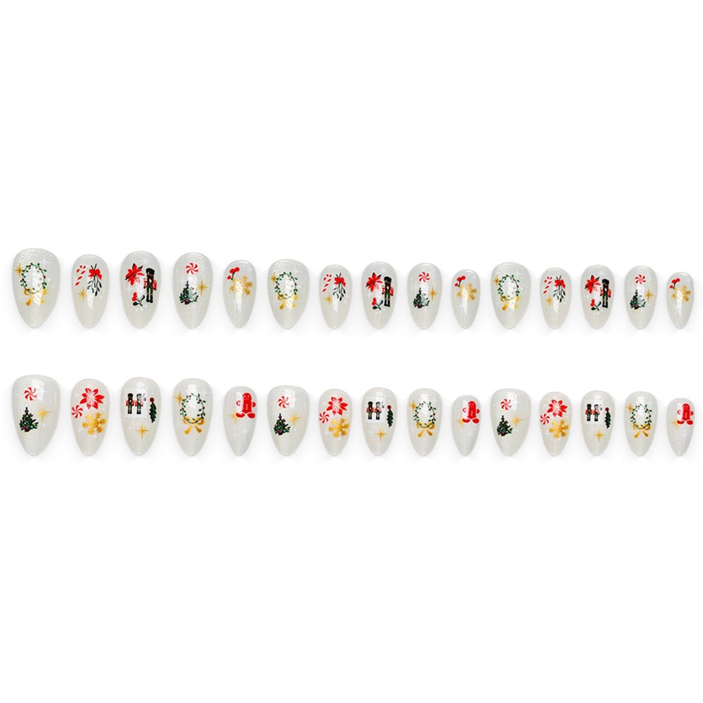 Artificial nails with festive Christmas designs Bowlift