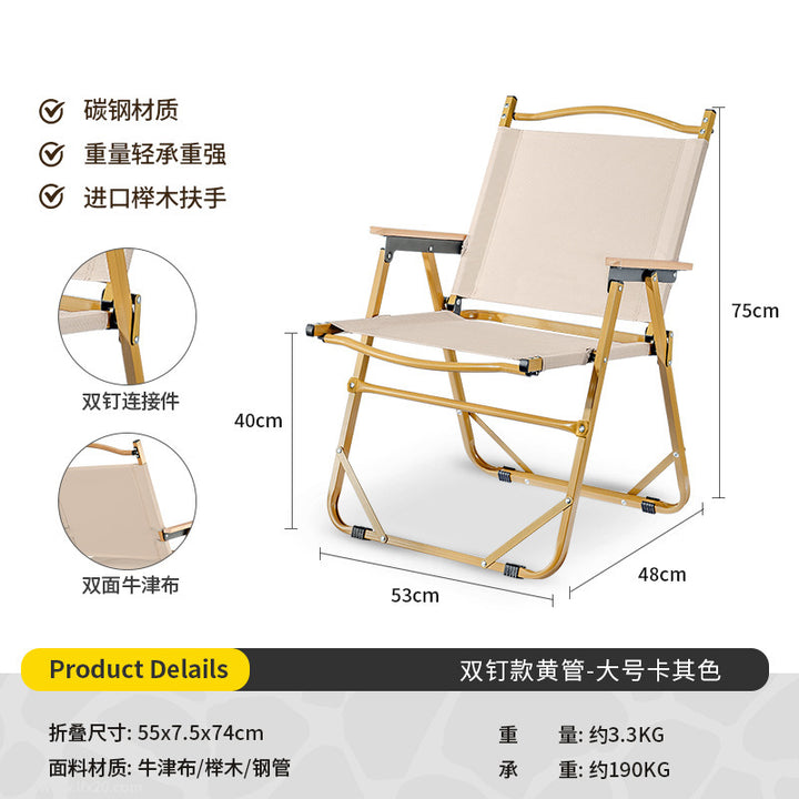 Women Folding Camping Table with Sturdy Wood Design Bowlift