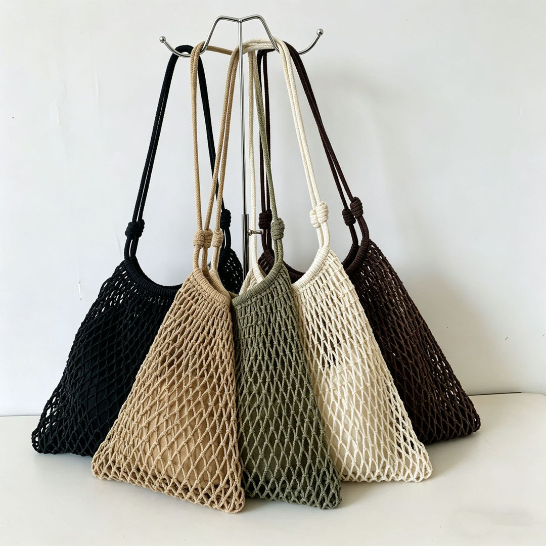 Mesh Beach Tote with Adjustable Drawstring Bowlift