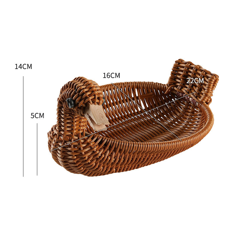 Decorative Woven Duck-Shaped Storage Basket Bowlift