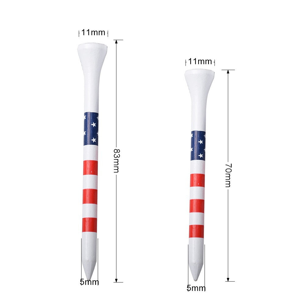 American Flag Printed Wooden Golf Tees Pack Bowlift