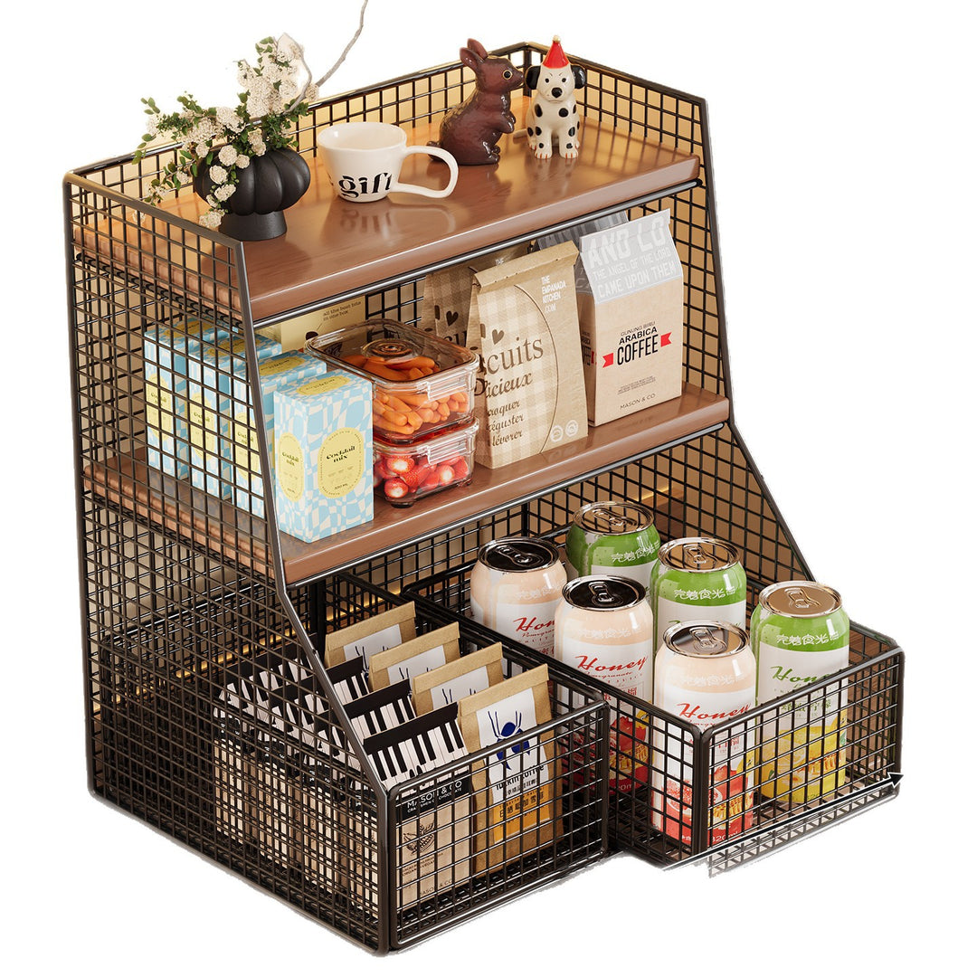 Rustic Two-Tier Storage Shelf Bowlift