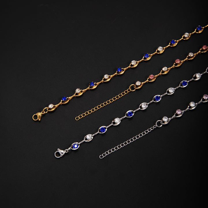 Elegant Gemstone Accent Link Bracelet Bowlift